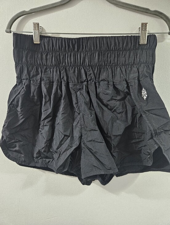 FP Movement by Free People Pants - FP Movement by Free People Black Smocked-Waist Athletic Shorts